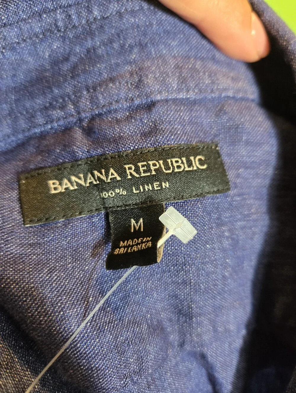 Banana Republic 100% Linen Shirt Blue Size MEDIUM NEW